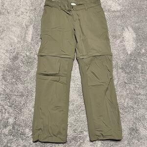 Columbia Pants Womens 16 Green Zip Off Convertible Shorts Hiking  Nylon